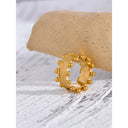Beaded Gold Statement Ring