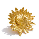 Golden Radiance Sunburst Ring – Sculptural Statement Design