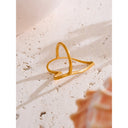 Minimal Gold Heart Open Ring