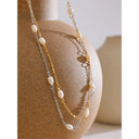 Gold Chain Pearl Necklace