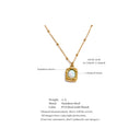Opal Square Pendant Necklace
