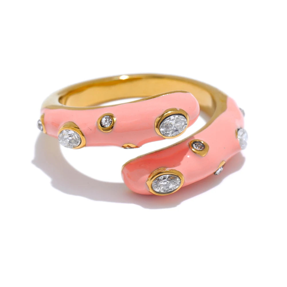 Eve Color Enamel Gold Ring