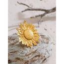Golden Radiance Sunburst Ring – Sculptural Statement Design