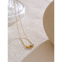 Heart & Sparkle Gold Necklace