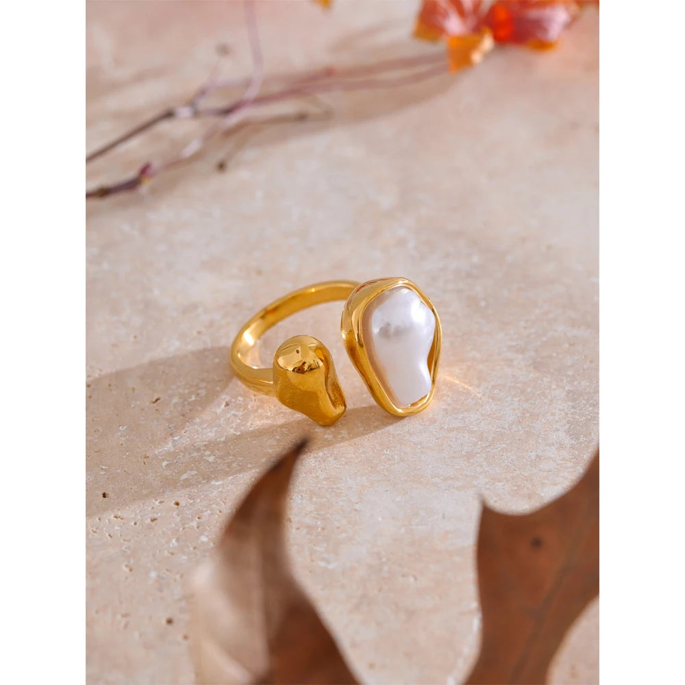 Gold Abstract Statement Ring