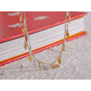 Golden Drop Disc Necklace