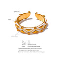 Aurora Geometry Gold Cuff Bracelet – Luxury Enamel Detail