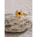 Sculptural Gold Statement Ring with Stone Center