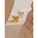 X Sculpted Cross Gold Ring