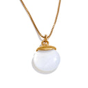 White Dome Stone Necklace