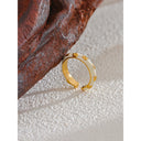 Golden Blossom Enamel Ring