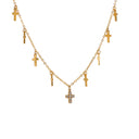 Golden Cross Charm Necklace