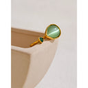 Emerald Whisper Gold Ring – Dual Stone Minimal Luxe Design